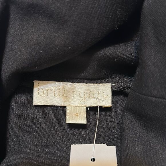 britt ryan 4 Luxury Black Knit Cowl Neck Long Sleeve Dress with Pockets - Picture 12 of 15